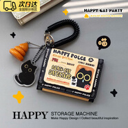 oeinFBI黑貓三折錢(qián)包女短款高顏值可愛(ài)小錢(qián)包女款學(xué)生卡包證件包女士 【小黑貓錢(qián)包+黑貓掛墜】 長(cháng)10.5寬8CM