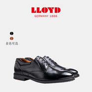 利來（LLOYD）德國進口男鞋牛皮NOS婚鞋純色系帶商務(wù)通勤正裝德比鞋低跟17387 黑色 44