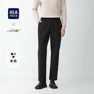 海瀾之家（HLA）休閑褲男裝24秋冬季新款輕商務(wù)時(shí)尚系列加厚保暖男士合體長(zhǎng)褲子 黑色8F 2XL /185建議84-88kg