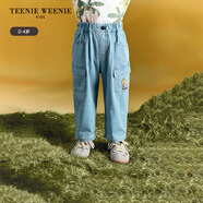 Teenie Weenie Kids小熊童裝25年夏新款男寶寶多口袋休閑牛仔褲 中藍色 100 cm