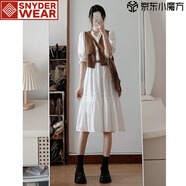 SNYDER WEAR西部牛仔風(fēng)2025年夏季新款波西米亞風(fēng)沙灘裙連衣裙馬甲外搭兩件套 馬甲+連衣裙 送腰帶 （兩件套） M