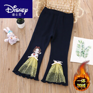 迪士尼（Disney）女童純棉休閑褲卡通喇叭褲25春秋新款兒童小女孩寶寶長(zhǎng) 寶藍(lán)色-白雪-加絨款 110 cm