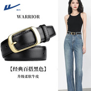 回力皮帶女時尚百搭針扣腰帶裝飾韓版潮ins風(fēng)休閑簡約褲帶2025新款 黑色加長款【110cm】