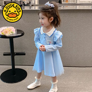 G.DUCKKIDS女童愛莎公主裙子2025秋季兒童Polo新款小女孩洋氣春秋連衣裙艾莎 湖藍(lán)色 愛莎【加魔法棒和皇冠】 120
