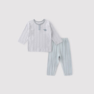 巴厘小豬男童睡衣春秋季女童內衣套裝純棉寶寶兩件套嬰幼兒衣服兒童家居服 月光銀 100