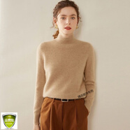 品哥弟新加厚半高領(lǐng)好毛衫短款套頭毛衣秋冬寬松針織衫打底衫 高雅駝 S