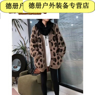 豹紋外套女秋冬慵懶風(fēng)加厚針織開(kāi)衫2023新款復古咖色中長(cháng)款毛衣 咖色M