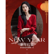 德瑪納【法式大姐姐】春秋優(yōu)雅V領(lǐng)收腰線衫荷葉邊藏肉舒適針織衫女上衣