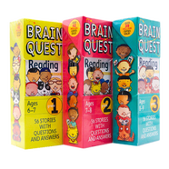 英文原版卡片Brain Quest系列 Preschool Kindergarten/Reading /Math Grade 大腦任務(wù)字卡書 學(xué)前小學(xué)生全科練習(xí)閱讀物 Brain Quest閱讀1-3
