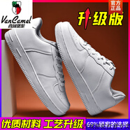 西域駱駝網(wǎng)紅小麥色潮鞋情侶休閑運動男鞋復(fù)古百搭低幫板鞋女學(xué)生46大碼45 白色【升級款】-駱駝官方品牌官 35