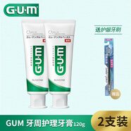 G.U.M日本進(jìn)口GUM牙周護(hù)理牙膏去漬清潔牙齦不適含氟防齲齒蛀牙120g 香草薄荷 120g*2支