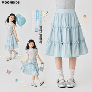 愛(ài)邁尼女童半身裙2025新款春夏裝蛋糕裙兒童裙子中長(cháng)款公主裙荷葉邊韓版 6015藍色蛋糕裙 110 cm