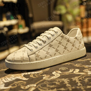 零度風格·ZERO STYLE輕奢男鞋潮牌春秋季新款男士運動休閑鞋小蜜蜂高級感歐洲站小白鞋 白色 【品牌男鞋】 38