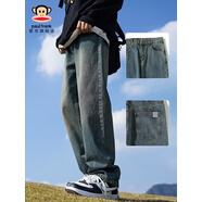 paul frank kids大嘴猴（paul frank）美式復古牛仔褲男士春秋季新款潮牌寬松微喇 深中藍常規464H[官方正品] M[建議100-110斤] 均碼