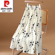 皮爾卡丹（pierre cardin）雪紡半身裙流行印花a字裙23夏季新款時(shí)尚優(yōu)雅顯瘦大擺百褶長(zhǎng)裙 蝴蝶花【裙長(zhǎng)80cm】 L 100-120斤