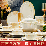 以辰 景德鎮(zhèn)68頭餐具整套碗碟套裝家用碗具碗筷碗盤子喬遷之喜送禮