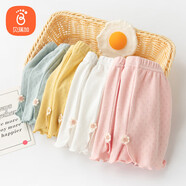 貝瑞加（Babyprints）女童打底褲2條小女孩安全褲兒童棉質(zhì)內(nèi)褲平角短褲 白綠150
