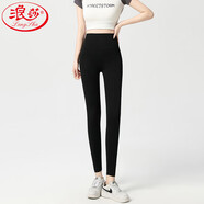 浪莎高腰鯊魚(yú)褲女春夏季外穿收腹提臀打底褲運(yùn)動(dòng)彈力高腰緊身芭比褲女 黑色 XL （126-140斤）