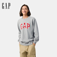 GAP男女裝2025春季新款法式圈織愛心刺繡logo衛(wèi)衣休閑上衣721023 淺灰色 L (175/96A)亞洲尺碼
