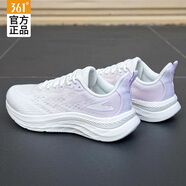 361°運動(dòng)鞋女鞋耐磨透氣防滑女士休閑鞋子戶(hù)外時(shí)尚跑步鞋 羽毛白/微葡萄紫 37