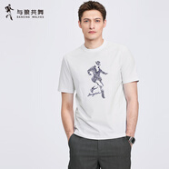 與狼共舞（DANCING WOLVES）【青花瓷刺繡】圓領(lǐng)短袖T恤男2025新款冰氧吧透氣短t 本白803 M 170/88A