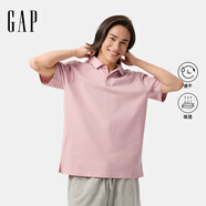 Gap男女裝2025春季新款吸濕速干基礎(chǔ)款polo短袖T恤多色寬松724983 粉色 M (170/92A) 亞洲尺碼