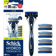 Schick【日本直郵 日本發(fā)貨】HYDR05 Premium系列男士手動(dòng)剃須刀深層刮 Hydro5 Premium【主體+4替刃】