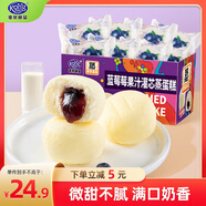 港榮蒸蛋糕藍(lán)莓夾心480g早餐面包零食餅干點(diǎn)心休閑零食純蛋糕甜品禮品