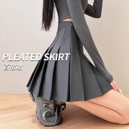 蘿美醬百褶裙女春秋短裙jk制服小裙子學(xué)院風(fēng)高腰時尚a字半身裙小個子 深灰色常規(guī)款（抗皺西裝面料） S 【建議80-95斤】