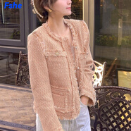 FSHE早秋白色小香風(fēng)外套女小個(gè)子春秋高級感2025新款西服女裝上衣 粉色 S 建議80-98斤