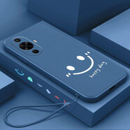 十年磨鍵華為nova12活力版手機殼鏡頭全包防摔FIN一AL60a液態(tài)硅膠男女新款 簡(jiǎn)約笑臉【寶藍色】送鋼化膜 華為nova12活力版