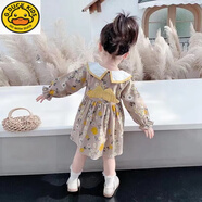 G.DUCKKIDS小黃鴨童裝女童連衣裙2024新款女寶寶春裝兒童裙子春秋洋氣 花色單款 90