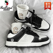 西域駱駝2025春季百搭拼色板鞋戶(hù)外運動(dòng)休閑板鞋 黑白熊貓-駱駝官方品牌旗艦 36