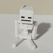 哈梵游鑰匙鏈MC我的世界可動骷髏苦力怕末影人凋零模型3D打印包包鑰匙扣 骷髏小白（黑色眼睛）高8.3cm