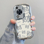 庫洛熊適用華為暢享70S手機殼保護套GFY一AL00新款硅膠全包防摔GFYAL女款ALOO暢想七十七零7OS榮耀享暢亨 電鍍奶油紋-銀色-ZC24全財 華為暢享70S