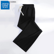 真維斯奧粒絨拼接直筒褲女2026年冬季新款加絨加厚時(shí)尚顯瘦休閑褲子GX 2025秋-奶芙條直筒褲-黑-純色 S
