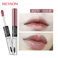 露華濃（Revlon）持久鎖色雙頭唇彩口紅不掉色不沾杯唇蜜唇釉女士化妝品女彩妝美妝 370#朗姆酒