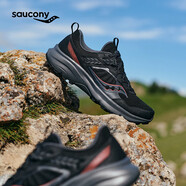 SAUCONY索康尼遠足17越野跑鞋男防滑耐磨戶外徒步鞋減震登山運動鞋男鞋子 黑深灰202 40