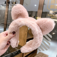 美麗公主發(fā)箍女洗臉貓耳朵頭箍可愛(ài)少女心寬邊毛絨洗臉?lè)阑瑝喊l(fā)發(fā)卡子發(fā)飾 2#貓耳粉色
