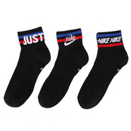 耐克（NIKE）男襪女襪籃球羽毛球襪子跑步健身訓(xùn)練透氣中筒襪運(yùn)動(dòng)襪3雙裝襪子 DX5080-010/三雙裝/中筒/黑色 M/24-26厘米/38-42碼