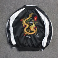 雀悠潮流棒球服男冬季夾克新款春秋季日系橫須賀刺繡女原宿風(fēng)情侶裝修 金龍 S