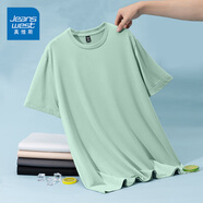 真維斯（JEANSWEST）冰絲速干短袖t恤男夏季簡(jiǎn)約百搭寬松涼感T男士透氣吸汗運(yùn)動(dòng)半袖衫 水綠 純色 M 【熱銷(xiāo)爆款】