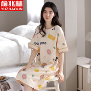 俞兆林睡裙女夏季純棉短袖中長(zhǎng)款連衣裙休閑睡衣女士卡通家居服25年新款 NSWR-66001-甜美可愛(ài)-親膚純棉 L (適合100-120斤)