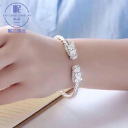 昵蘭胖東來品質(zhì)神龍擺尾手鐲轉(zhuǎn)乾坤男女本命年生肖圖案設(shè)計(jì)情侶飾品禮 麻花雙龍頭  (男款)