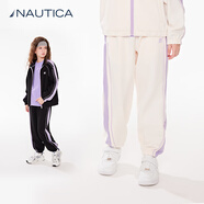 NAUTICA諾帝卡童裝 女童長褲新款春秋季衛(wèi)褲洋氣兒童戶外休閑褲大童褲子 米白 130