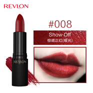 露華濃（Revlon）麗采口紅啞光霧面持久保濕滋潤(rùn)唇膏不易掉色化妝品女彩妝 黑管 008#棕調(diào)正紅（啞光）