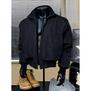 卡圖弛 美式ma1飛行夾克外套男秋季cleanfit短款潮流寬松痞帥立領(lǐng)棒球服 黑色 L 【建議100-120斤】