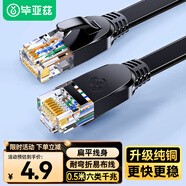 畢亞茲 六類CAT6類網線 0.5米/50厘米/50cm 千兆網絡高速連接線 電腦寬帶家用非屏蔽扁平跳線 成品網線