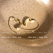 ANST圓臉大臉適合耳環(huán)方天菜簡(jiǎn)約冷淡風(fēng)愛(ài)心2024新款氣質(zhì)百搭耳釘耳飾 金色愛(ài)心耳環(huán)耳鉤款