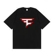 FAZE周邊純棉T恤潮流歐美CSGO戰(zhàn)隊休閑短袖男上衣服裝隊服夏大碼 黑色 黑色【經(jīng)典大logo】 重磅純 2XL